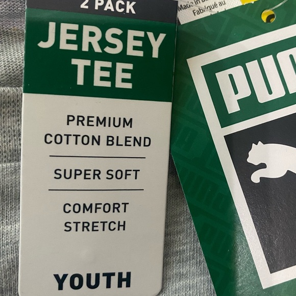 Puma Boys 🆕 Youth Tees 2PK Athletic Tshirt Set
Blue & Light Heather Grey - Picture 3 of 5